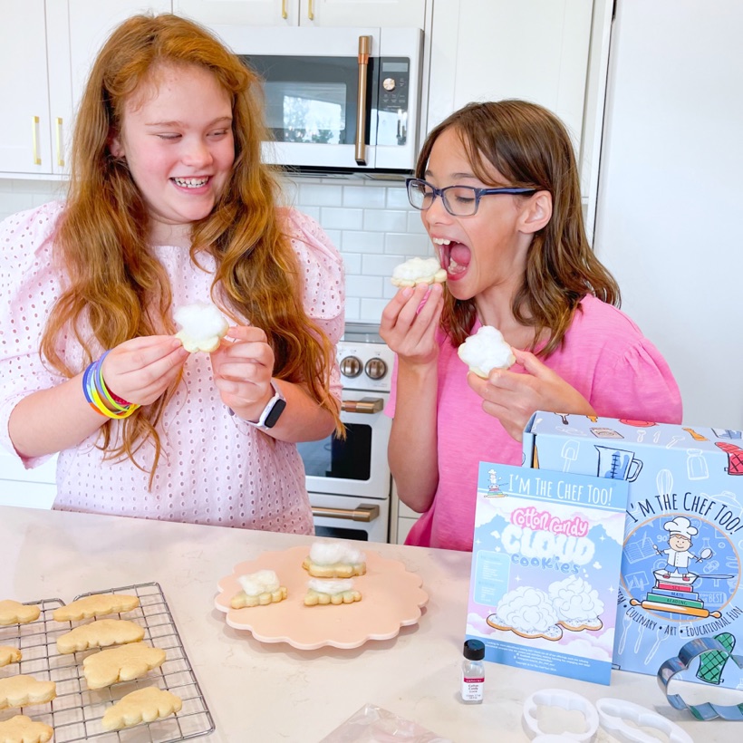 Kids opening and baking their gifted kit together
